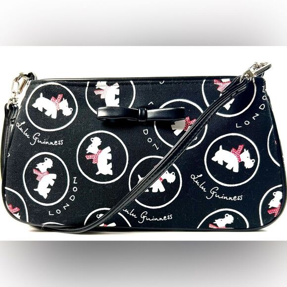 Lulu Guinness Handbags - Vintage Lulu Guinness Black and White Graphic Shoulder Bag